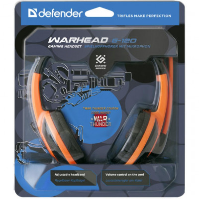 Навушники Defender Warhead G-120 Black-Orange (64099)