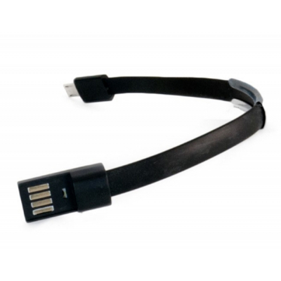 Дата кабель USB 2.0 AM to Micro 5P 0.2m браслет black Extradigital (KBU1783)