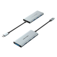 Концентратор Vention USB 3.1 Type-C to HDMI/USB 3.0x3/SD/TF/PD 100W 7-in-1 (TOPHB)