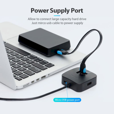 Концентратор Vention USB 3.0 to 4хUSB 3.0 Black 1.0m (CHBBF)