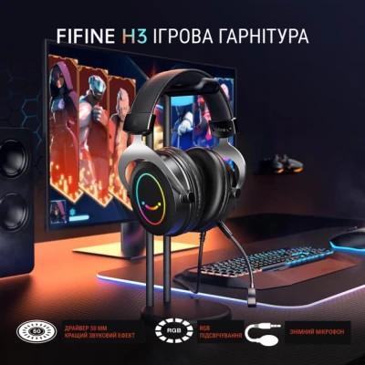 Навушники Fifine H3 RGB Black (H3)