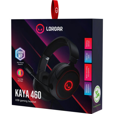 Навушники Lorgar Kaya 460 Gaming RGB USB Black (LRG-GHS460)