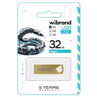 USB флеш накопичувач Wibrand 32GB Taipan Gold USB 2.0 (WI2.0/TA32U2G)