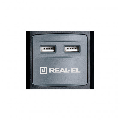 Мережевий подовжувач REAL-EL RS-3 USB CHARGE 1.8m, black (EL122500001)