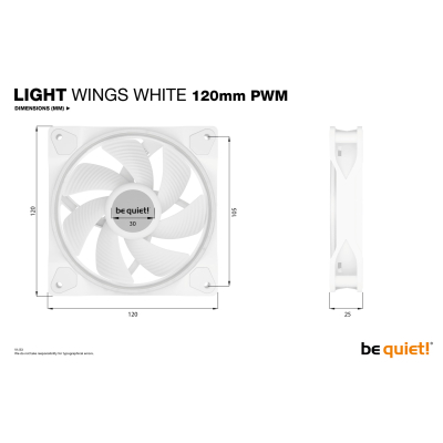 Кулер до корпусу Be quiet! Light Wings White 120mm PWM (BL100)