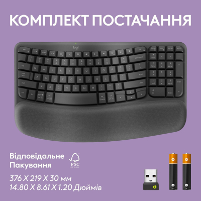 Клавіатура Logitech Wave Keys For Business Bluetooth/Wireless UA Black (920-012334)