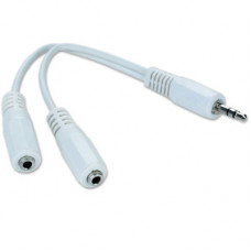 Кабель мультимедійний Jack 3.5mm папа/2xJack 3.5mm мама 0.1m Cablexpert (CCA-415W)