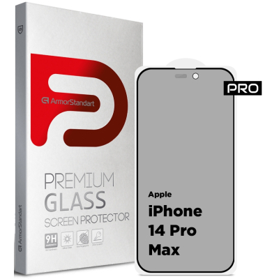 Скло захисне Armorstandart Pro Anti-spy Matte Apple iPhone 14 Pro Max Black (ARM68605)