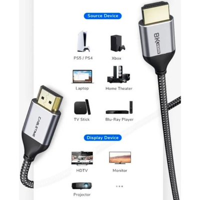 Кабель мультимедійний HDMI to HDMI 2.0m v2.1 Cabletime (CA914654)