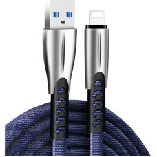 Дата кабель USB 2.0 AM to Lightning 1.0m zinc alloy blue ColorWay (CW-CBUL010-BL)