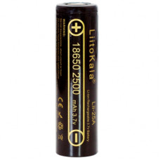 Акумулятор 18650 2500mAh Li-Ion, (2450-2650mah), 3.7V (2.75-4.2V), Blac Liitokala (Lii-25A)