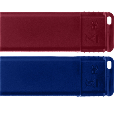 USB флеш накопичувач Verbatim 2x32GB Store'n'Go Slider Red/Blue USB 2.0 (49327)