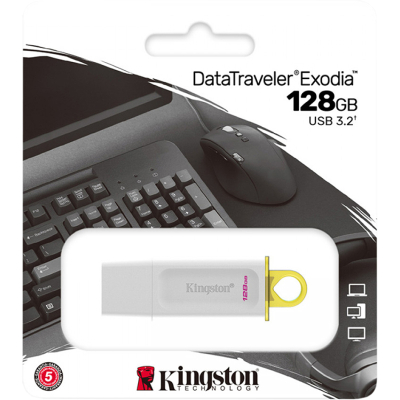 USB флеш накопичувач Kingston 128GB DataTraveler Exodia White USB 3.2 Gen 1 (KC-U2G128-5R)