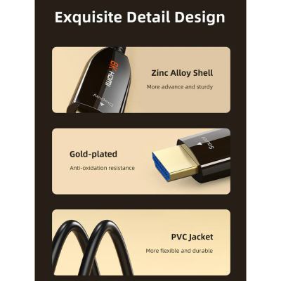 Кабель мультимедійний HDMI to HDMI 50.0m v2.1 AOC Cabletime (CA914036)