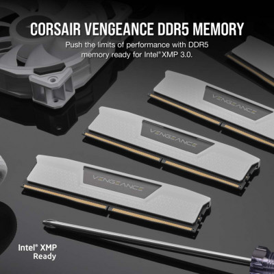 Модуль пам'яті для комп'ютера DDR5 32GB (2x16GB) 5200 MHzVengeance White Corsair (CMK32GX5M2B5200C40W)