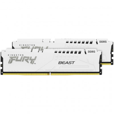 Модуль пам'яті для комп'ютера DDR5 64GB (2x32GB) 5600 MHz Beast White EXPO Kingston Fury (ex.HyperX) (KF556C36BWEK2-64)
