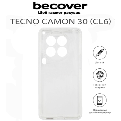 Чохол до мобільного телефона BeCover Tecno Camon 30 (CL6) Transparancy (711779)