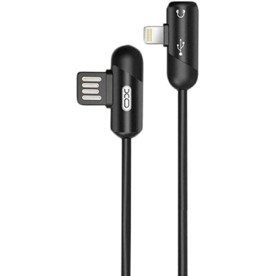 Дата кабель NB38 USB - Lightning + Lightning Audio 1.0m 2.4А Black XoKo (XO-NB38)