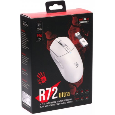 Мишка A4Tech Bloody R72 Ultra Wireless/USB White (4711421000901)