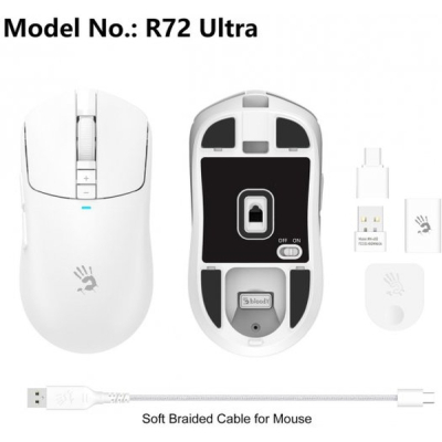 Мишка A4Tech Bloody R72 Ultra Wireless/USB White (4711421000901)