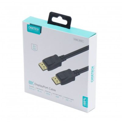 Кабель мультимедійний Display Port to Display Port 2.0m V1.4 8K 60Hz Choetech (XDD01-BK)