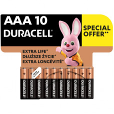 Батарейка Duracell AAA лужні 10 шт. в упаковці (5002509/5006462)