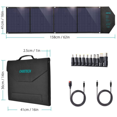 Портативна сонячна панель Choetech 80W (SC007)