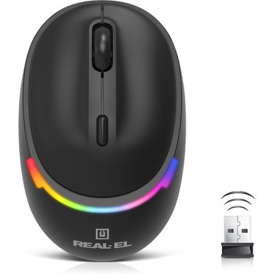 Мишка REAL-EL RM-440W Wireless/Bluetooth Black (EL123200045)