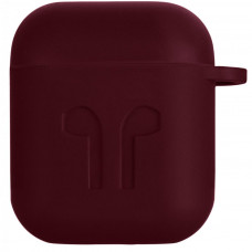 Чохол для навушників 2E для Apple AirPods Pure Color Silicone Imprint 1.5 мм Marsala (2E-AIR-PODS-IBSI-1.5-M)