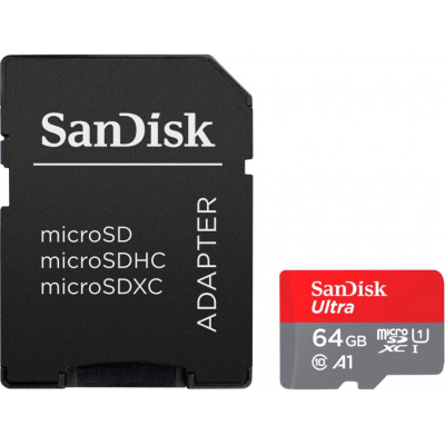 Карта пам'яті SanDisk 64GB microSD Class 10 A1 R-140 (SDSQUAB-064G-GN6IA)