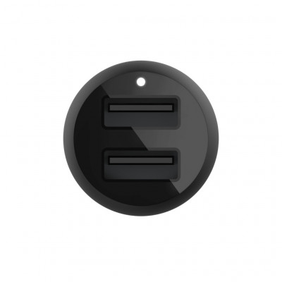 Зарядний пристрій Belkin Car Charger (24W) Dual USB-A, USB-A - Lightning, 1m, black (CCD001BT1MBK)
