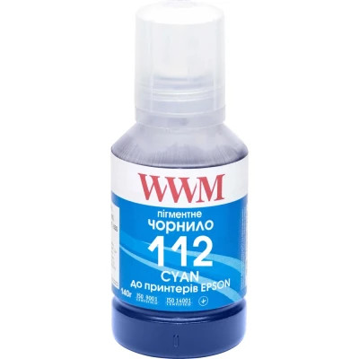 Чорнило WWM Epson L11160/6490 №112 140г Cyan pigmented (E112CP)