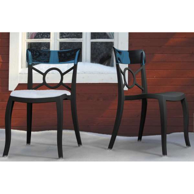 Кухонний стілець PAPATYA o-pera-s сидіння чорне, верх прозоро-дим (2232)