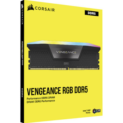 Модуль пам'яті для комп'ютера DDR5 48GB (2x24GB) 5200 MHz Vengeance RGB Black Corsair (CMH48GX5M2B5200C38)