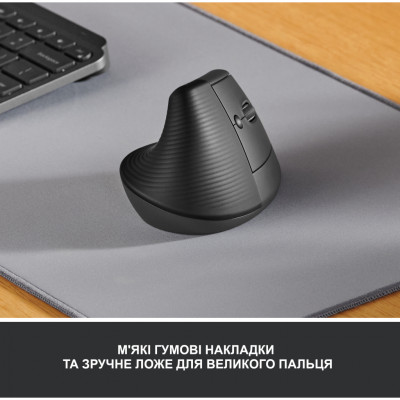 Мишка Logitech Lift Vertical Ergonomic Wireless/Bluetooth Graphite (910-006473)