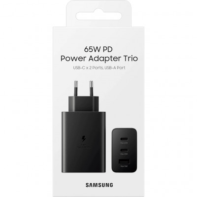 Зарядний пристрій Samsung 65W Power Adapter Trio (w/o cable) Black (EP-T6530NBEGRU)