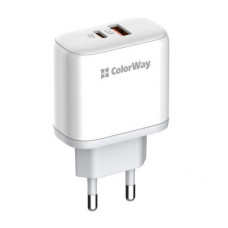 Зарядний пристрій ColorWay Power Delivery Port PPS USB (Type-C PD+ USB QC3.0) (45W) white (CW-CHS042PD-WT)