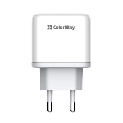 Зарядний пристрій ColorWay Power Delivery Port PPS USB (Type-C PD+ USB QC3.0) (45W) white (CW-CHS042PD-WT)