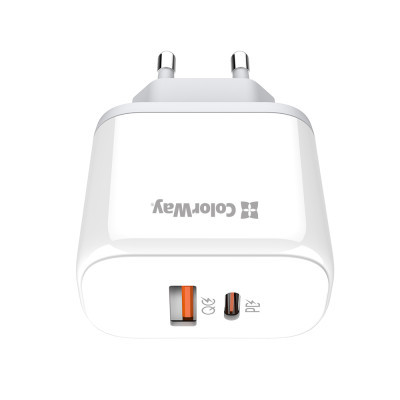 Зарядний пристрій ColorWay Power Delivery Port PPS USB (Type-C PD+ USB QC3.0) (45W) white (CW-CHS042PD-WT)