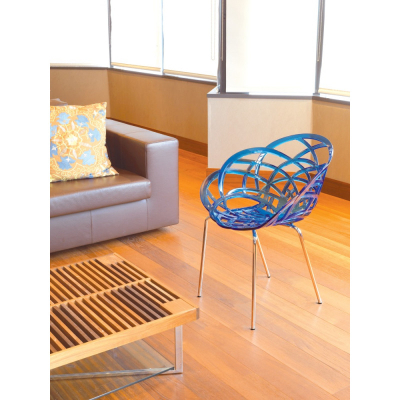 Кухонний стілець PAPATYA flora ml сидіння прозоро-помаранчеве, колір 50, хромовані ні (2962)