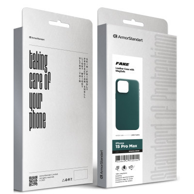 Чохол до мобільного телефона Armorstandart FAKE Leather Case Apple iPhone 15 Pro Max Sequoia Green (ARM76309)