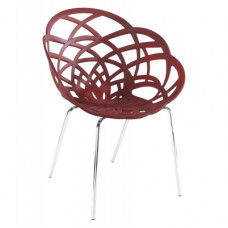 Кухонний стілець PAPATYA FLORA-ML, сидіння матова червона цегла, колір 51c, ніжки хро (2954)