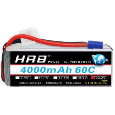 Акумулятор для FPV дрона HRB_ Lipo 6s 22.2V 4000mAh 60C Battery XT60 Plug (HR-4000MAH-6S-60C-XT60)