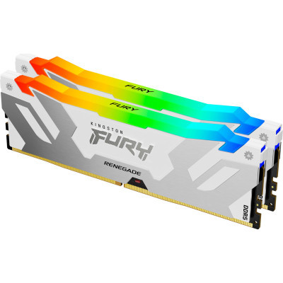 Модуль пам'яті для комп'ютера DDR5 32GB (2x16GB) 6800 MHz Renegade RGB White/Silver Kingston Fury (ex.HyperX) (KF568C36RWAK2-32)