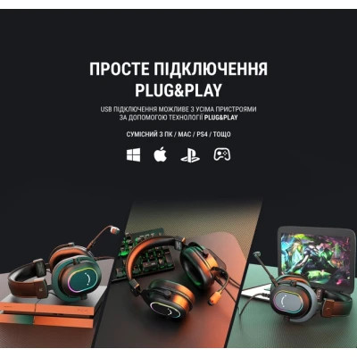 Навушники Fifine H6 RGB 7.1 Black (H6)