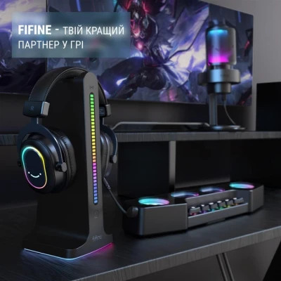 Навушники Fifine H6 RGB 7.1 Black (H6)