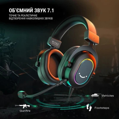 Навушники Fifine H6 RGB 7.1 Black (H6)