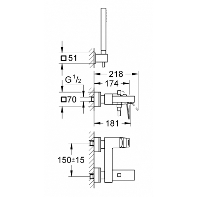 Змішувач Grohe Eurocube (23141000)