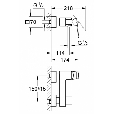 Змішувач Grohe Eurocube (23145000)