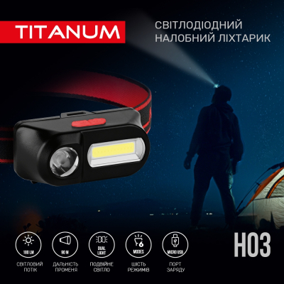 Ліхтар TITANUM 180Lm 6500K (TLF-H03)